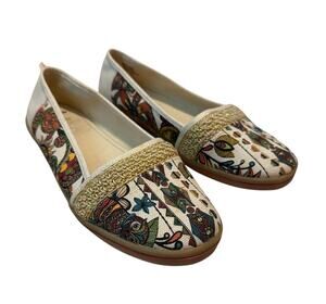 Sakroots Artist Circle Multicolor Canvas Crochet Slip On Espadrille Flats 10